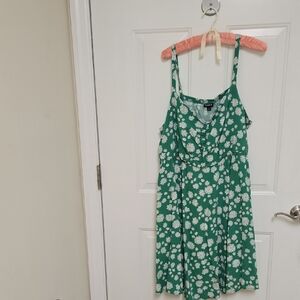 Torrid Green Dress with White Floral Design